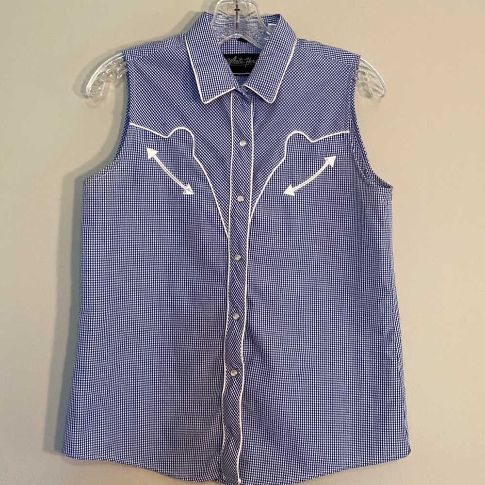 White Horse Western Button Down Shirt with Pearl Buttons